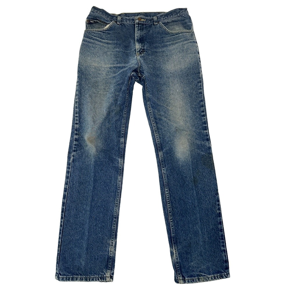 Lee Blue Jeans Regular Fit Straight Leg Men‎ 36x34 Zip Fly Cotton Denim 5-Pocket